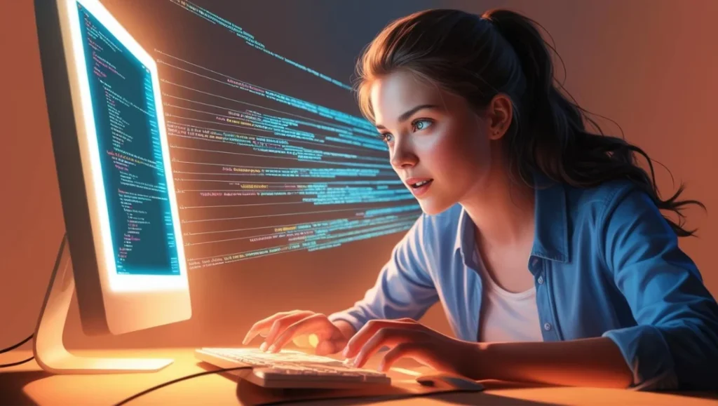 Joven programando
